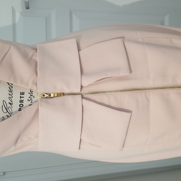 Blush Pink Sleeveless Dress Full Zipper Size Medium - Picture 3 of 6